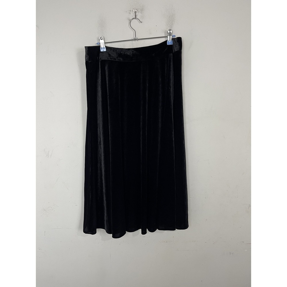 Alex Marie Womens Skirt 12 Black Velvet Gothic Holiday Party Date Night Midi